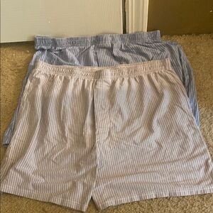 Striped women’s pajama set Boxer Shorts - Blue and Gray